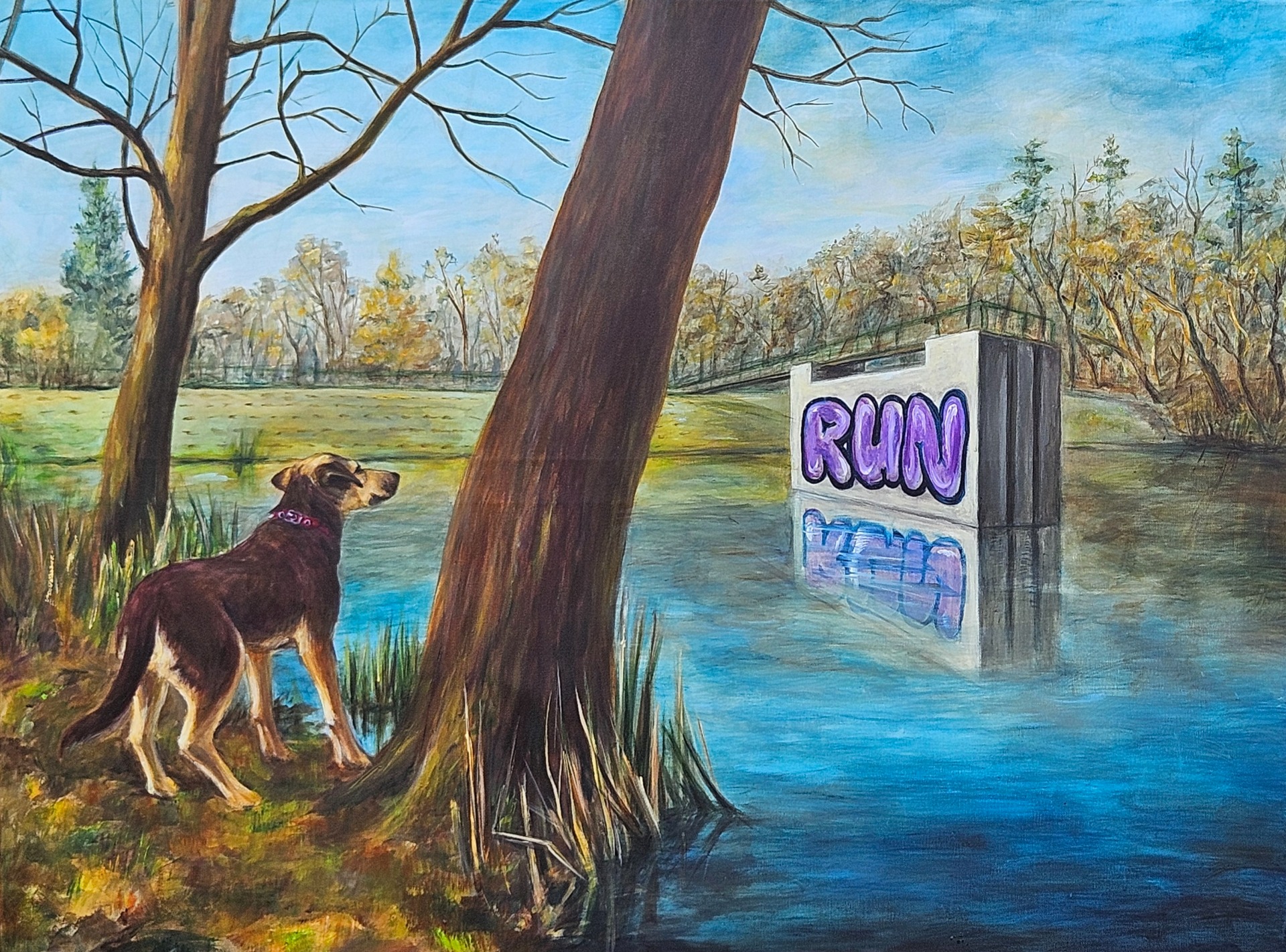 Run, 90x120cm, akryl na plátně, 34.000,- CZK